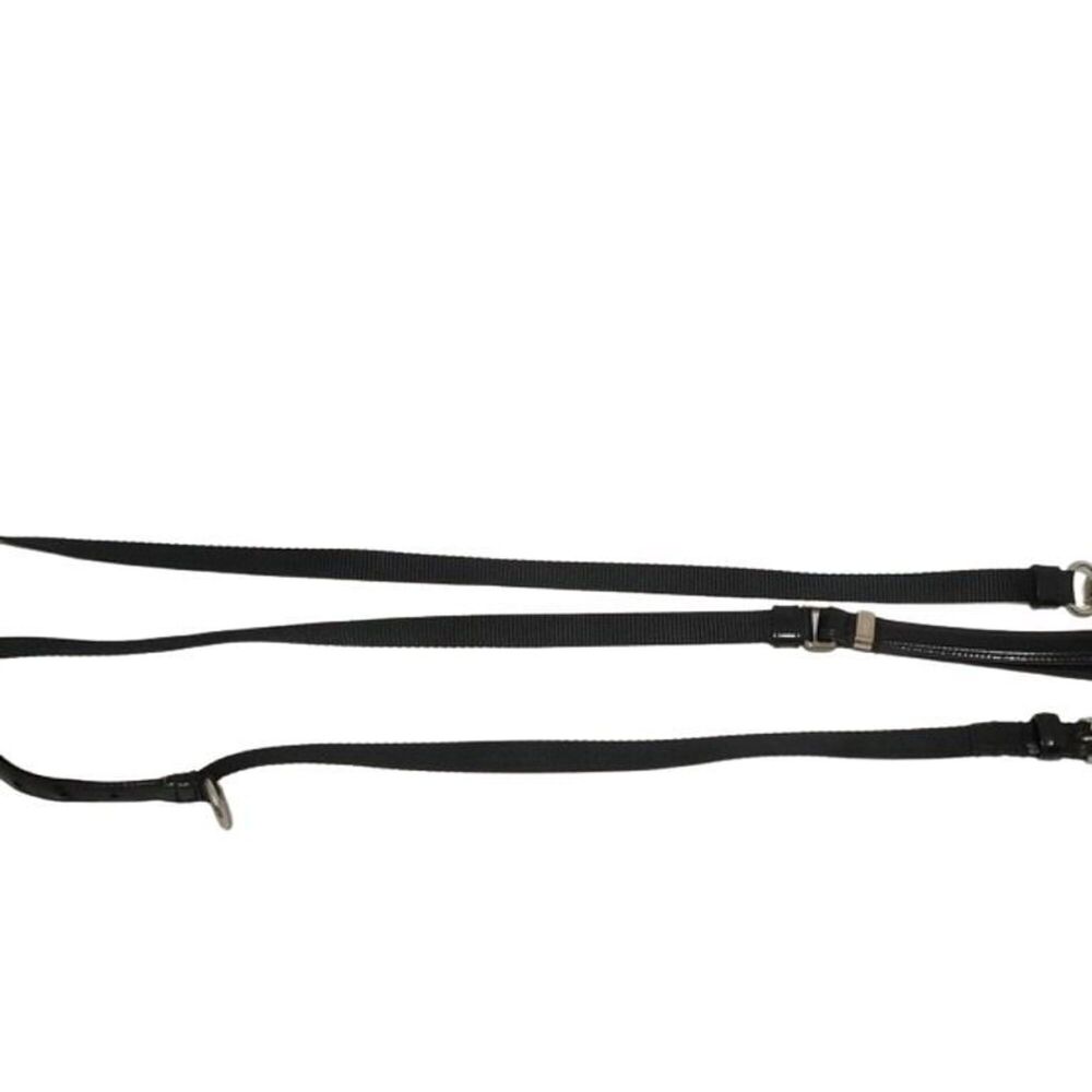 PRADA Leash and Collar, Black Canvas Leather, Unisex